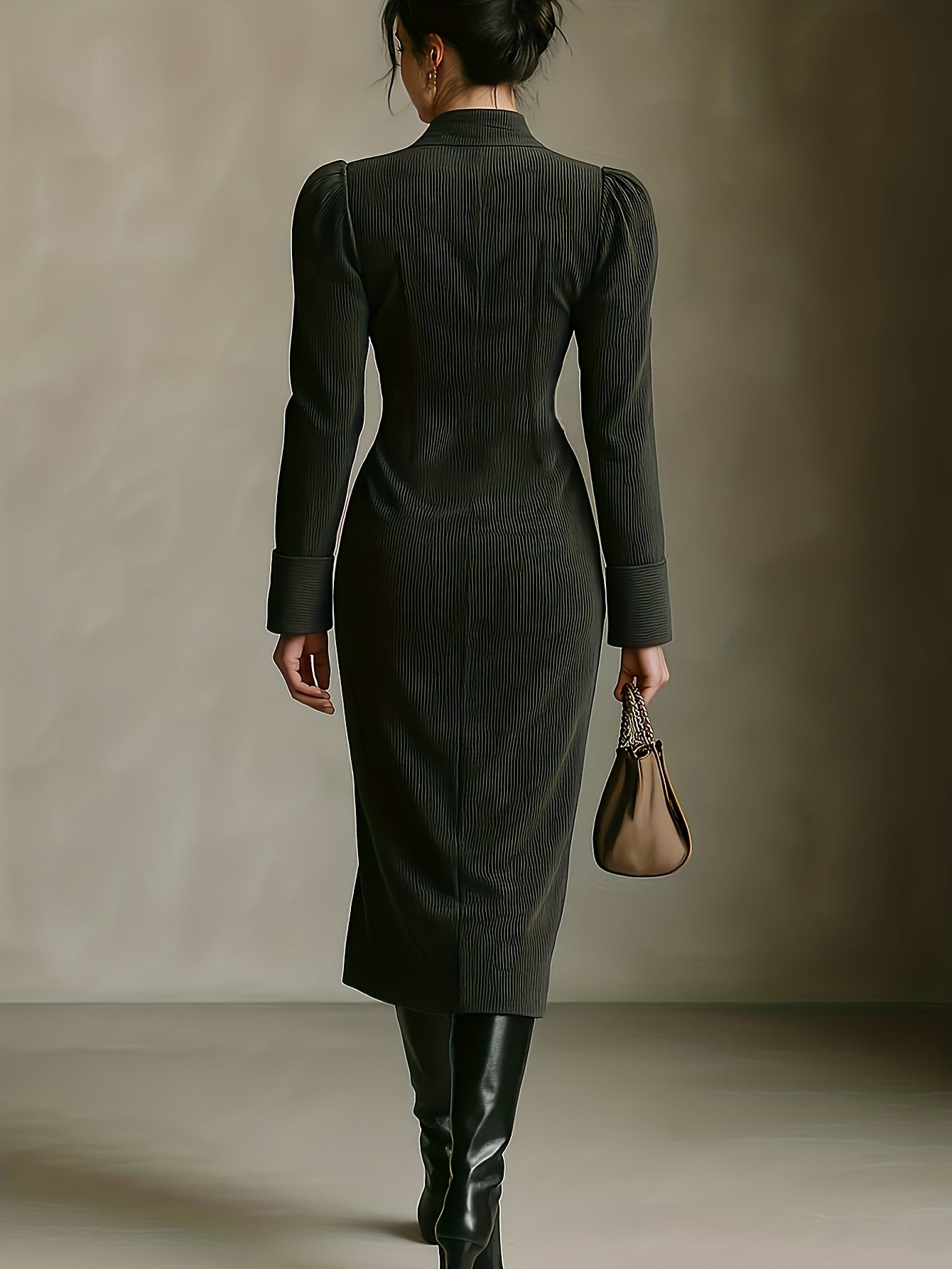 OFELIA | ELEGANT V-NECK LONG SLEEVE MAXI DRESS