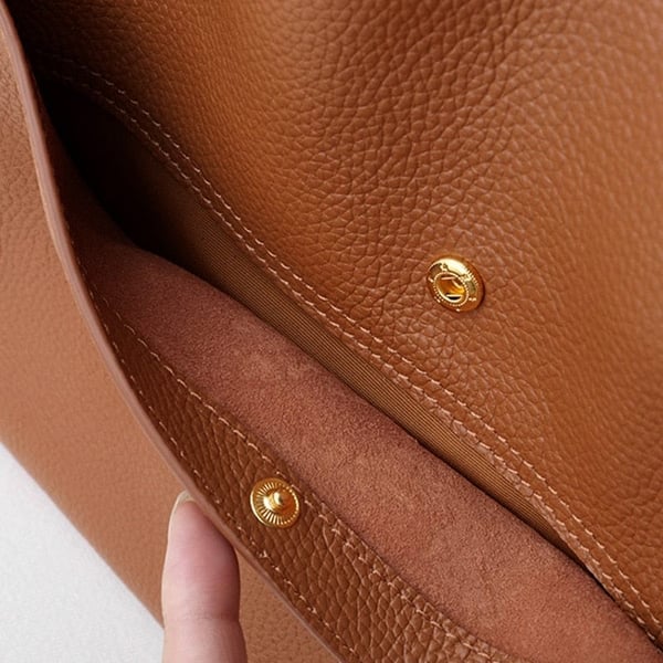 Amelie | Plain Shoulder Bag Made of Genuine Leather