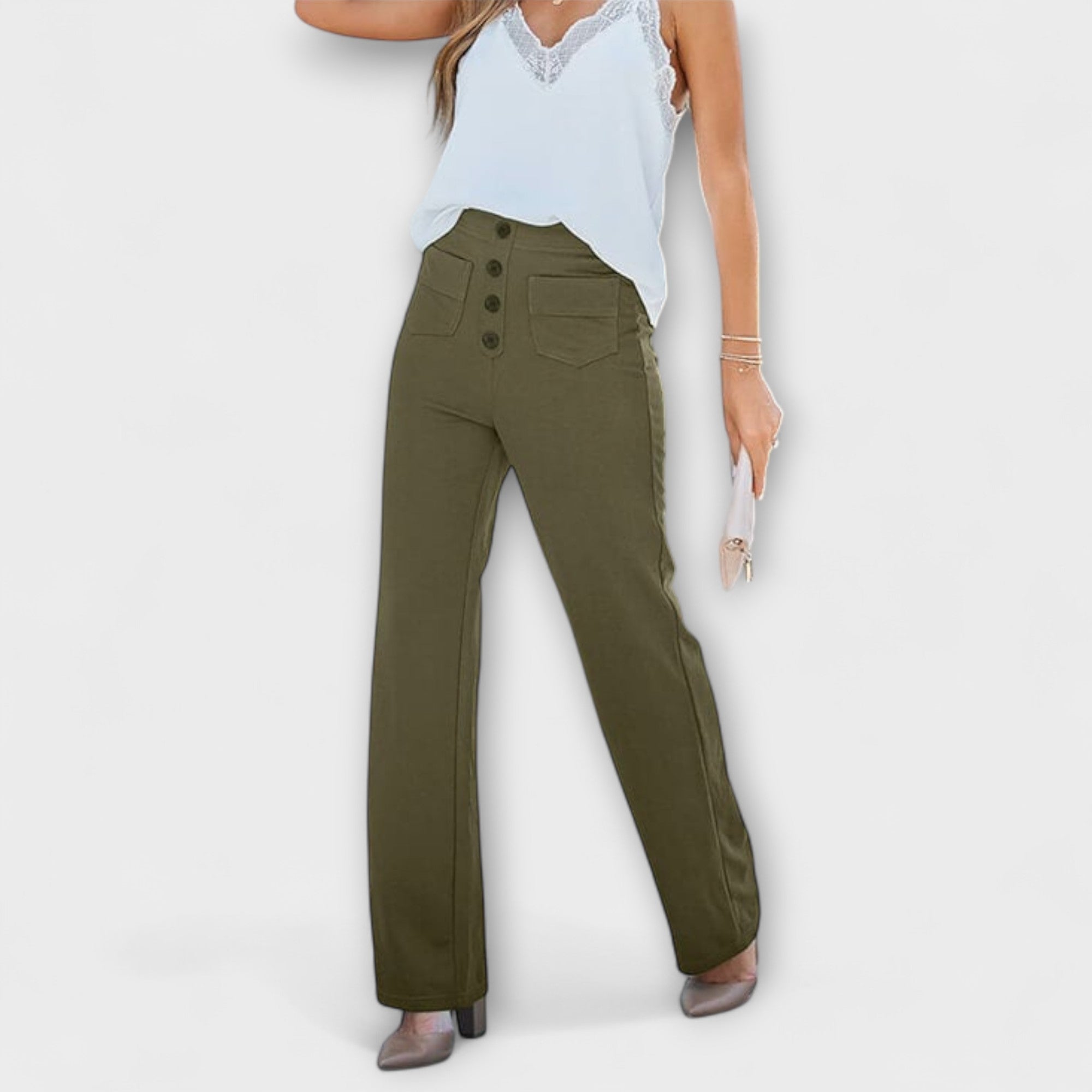 Alice – Pantalones de Ocio de Cintura Alta Elásticos