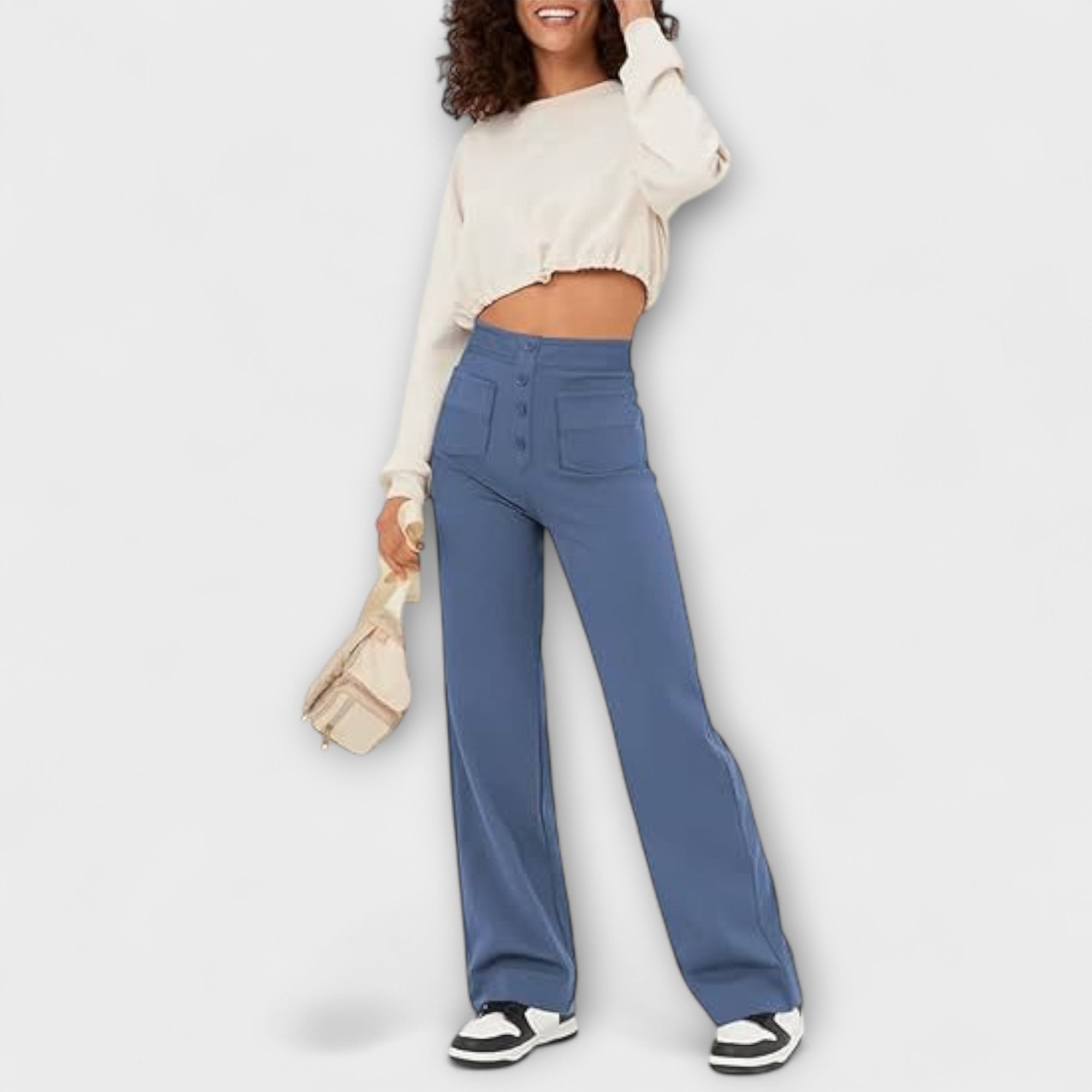 Alice – Pantalones de Ocio de Cintura Alta Elásticos