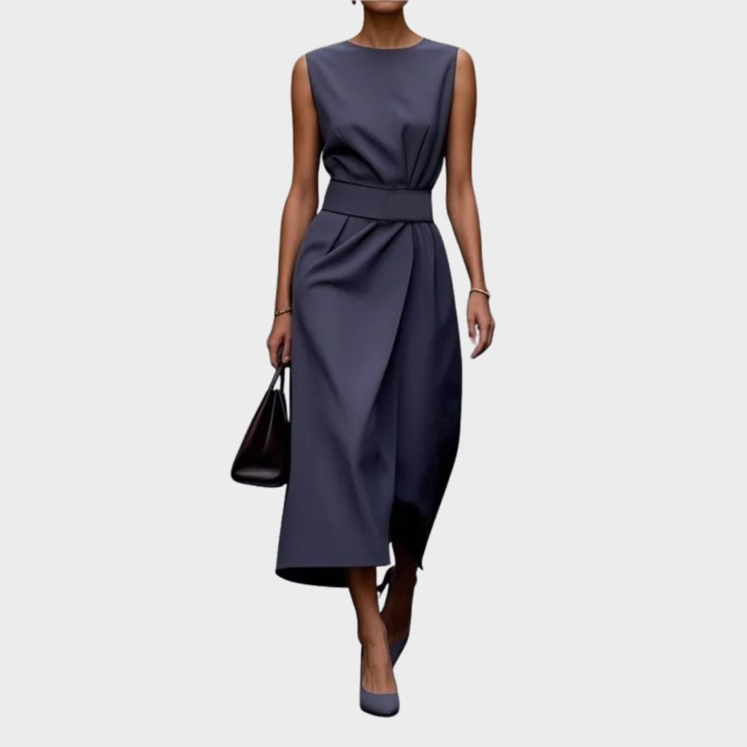 CLARIMOND | ELEGANT ROUND NECK DRESS