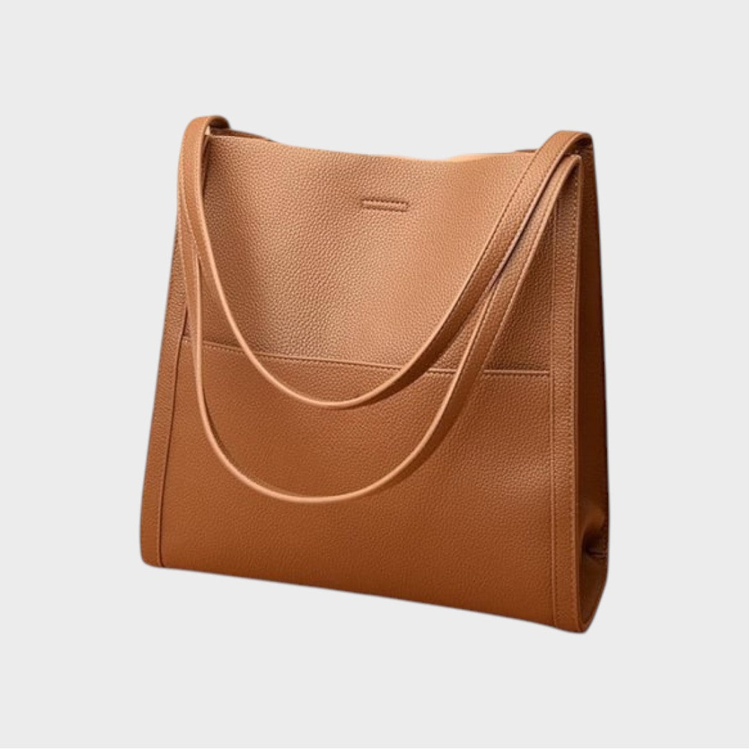 Amelie | Plain Shoulder Bag Made of Genuine Leather