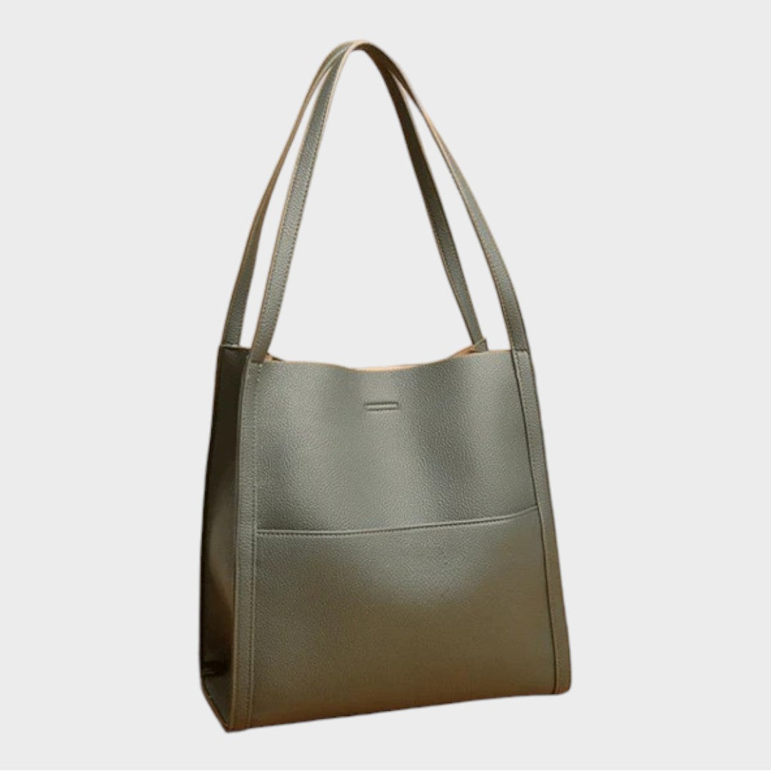 Amelie | Plain Shoulder Bag Made of Genuine Leather